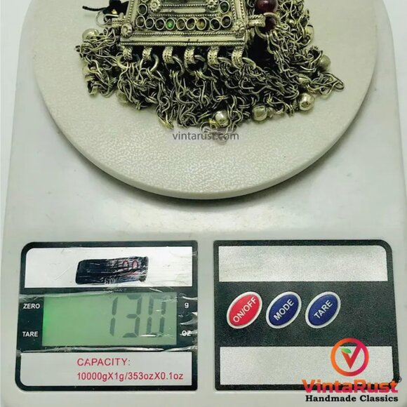 Handmade Pendant Necklace with Red Beads and Chain Tassels - Picture 10 of 10